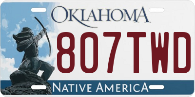 OK license plate 807TWD