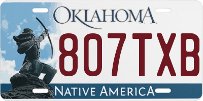 OK license plate 807TXB