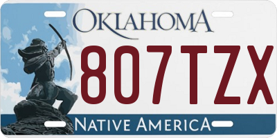 OK license plate 807TZX