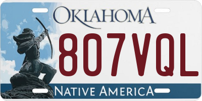 OK license plate 807VQL