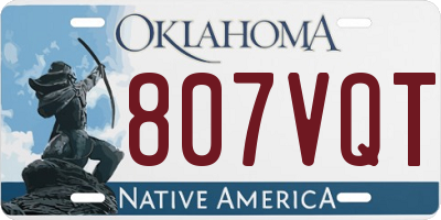 OK license plate 807VQT