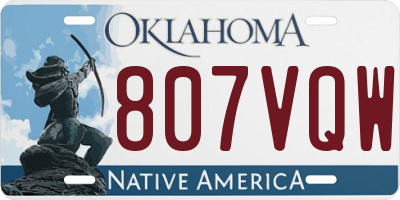 OK license plate 807VQW