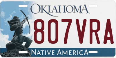OK license plate 807VRA