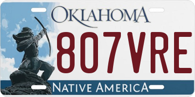 OK license plate 807VRE