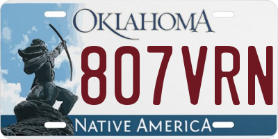 OK license plate 807VRN