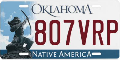 OK license plate 807VRP