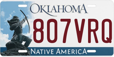 OK license plate 807VRQ