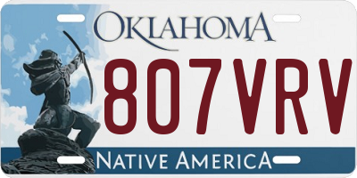 OK license plate 807VRV