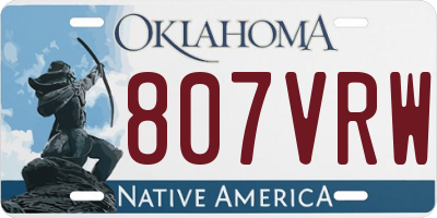 OK license plate 807VRW