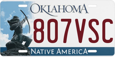 OK license plate 807VSC