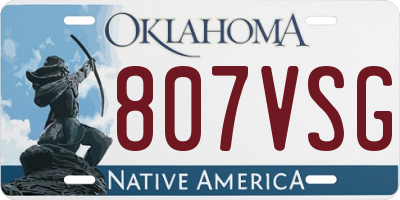 OK license plate 807VSG
