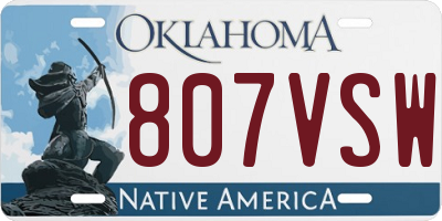 OK license plate 807VSW