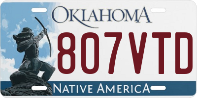 OK license plate 807VTD