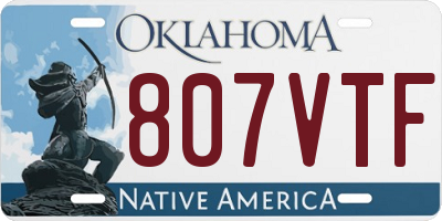 OK license plate 807VTF