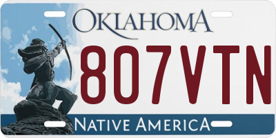 OK license plate 807VTN