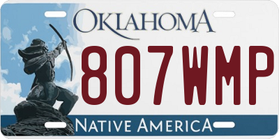 OK license plate 807WMP