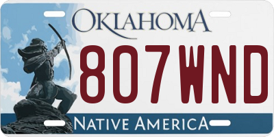 OK license plate 807WND
