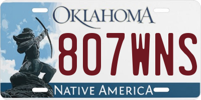 OK license plate 807WNS