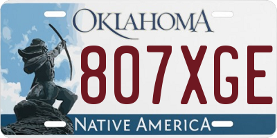 OK license plate 807XGE