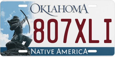 OK license plate 807XLI