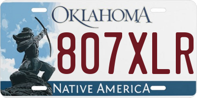 OK license plate 807XLR