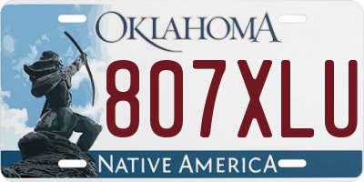 OK license plate 807XLU