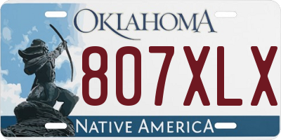 OK license plate 807XLX