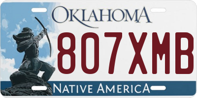 OK license plate 807XMB