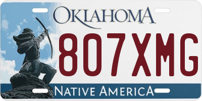 OK license plate 807XMG