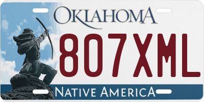 OK license plate 807XML