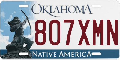 OK license plate 807XMN