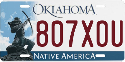 OK license plate 807XOU
