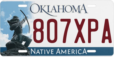 OK license plate 807XPA