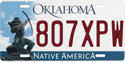 OK license plate 807XPW