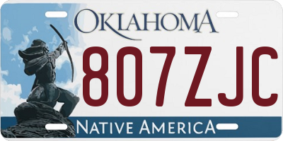 OK license plate 807ZJC