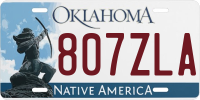 OK license plate 807ZLA