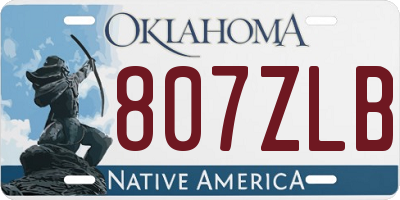 OK license plate 807ZLB