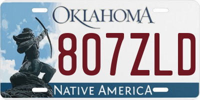 OK license plate 807ZLD