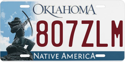 OK license plate 807ZLM