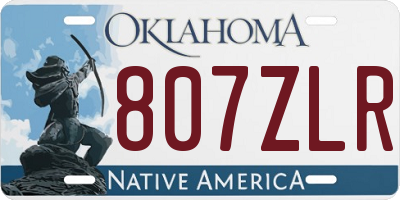OK license plate 807ZLR