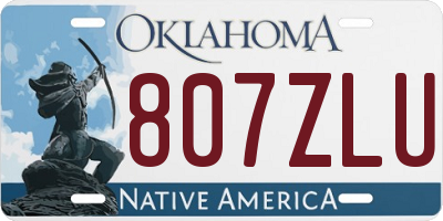OK license plate 807ZLU