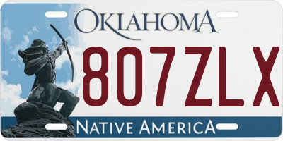 OK license plate 807ZLX