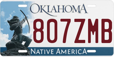 OK license plate 807ZMB