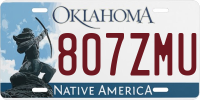 OK license plate 807ZMU