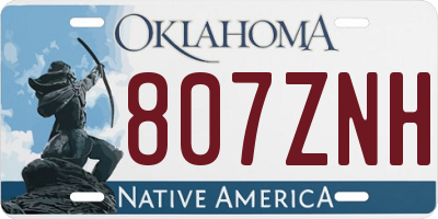 OK license plate 807ZNH