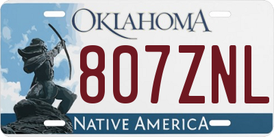 OK license plate 807ZNL