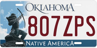 OK license plate 807ZPS