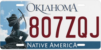 OK license plate 807ZQJ