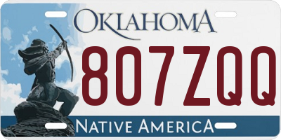 OK license plate 807ZQQ