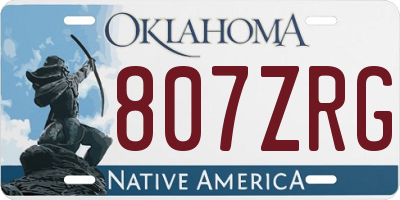 OK license plate 807ZRG